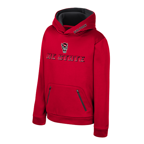 NC State Wolfpack Youth Red Wolfhead Hooded Sweatshirt