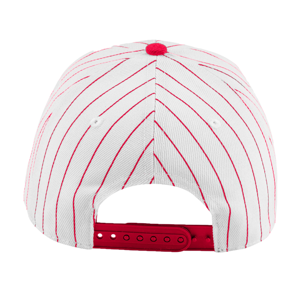 NC State Wolfpack Red & White Pinstripe Wolfhead Adjustable Hat