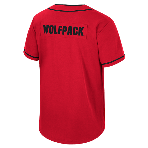 NC State Wolfpack Red Button-Up Baseball Jersey