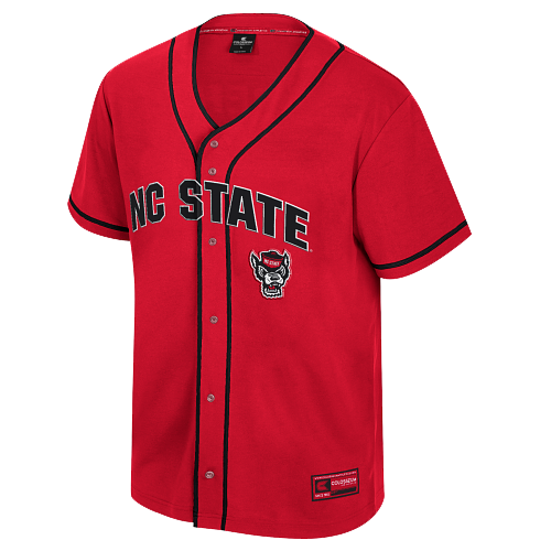 NC State Wolfpack Red Button-Up Baseball Jersey