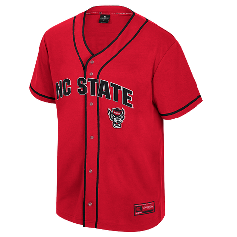 NC State Wolfpack Red Button-Up Baseball Jersey