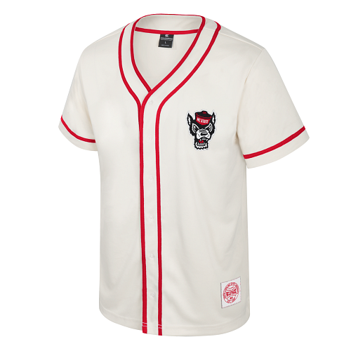 NC State Wolfpack Youth Cream Wolfhead Baseball Jersey