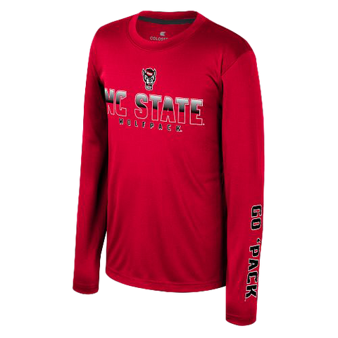 NC State Wolfpack Youth Red Long Sleeve Performance T-shirt