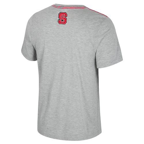 NC State Wolfpack Men's Heather Grey Shadow Letter Wolfhead T-Shirt