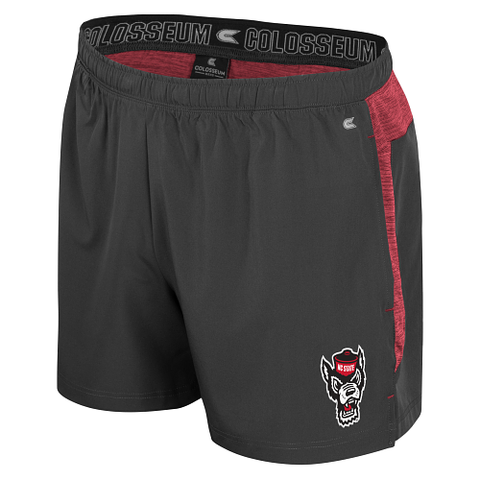 NC State Wolfpack Men's 5" Charcoal Wolfhead Shorts
