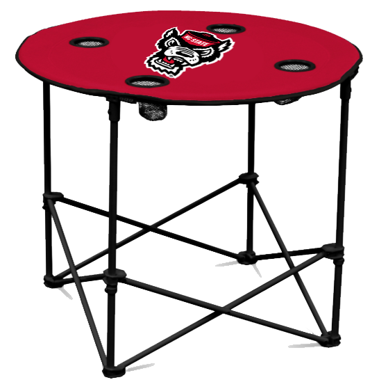 NC State Wolfpack Wolfhead Round Folding Table