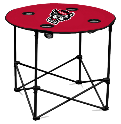 NC State Wolfpack Wolfhead Round Folding Table