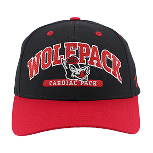 NC State Wolfpack Zephyr Black Vault Slobbering Wolf "Cardiac Pack" Hat