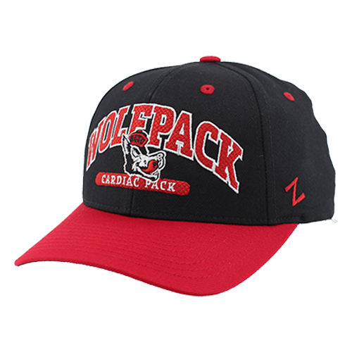 NC State Wolfpack Zephyr Black Vault Slobbering Wolf "Cardiac Pack" Hat