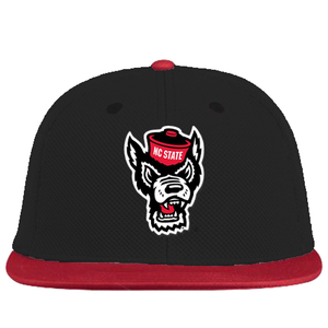 NC State Wolfpack New Era 9Fifty Black and Red Wolfhead Flatbill Adjustable Snapback Hat