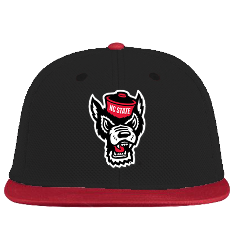 NC State Wolfpack New Era 9Fifty Black and Red Wolfhead Flatbill Adjustable Snapback Hat