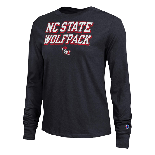 NC State Wolfpack Women's Black Vault Slobbering Wolf Long Sleeve T-Shirt