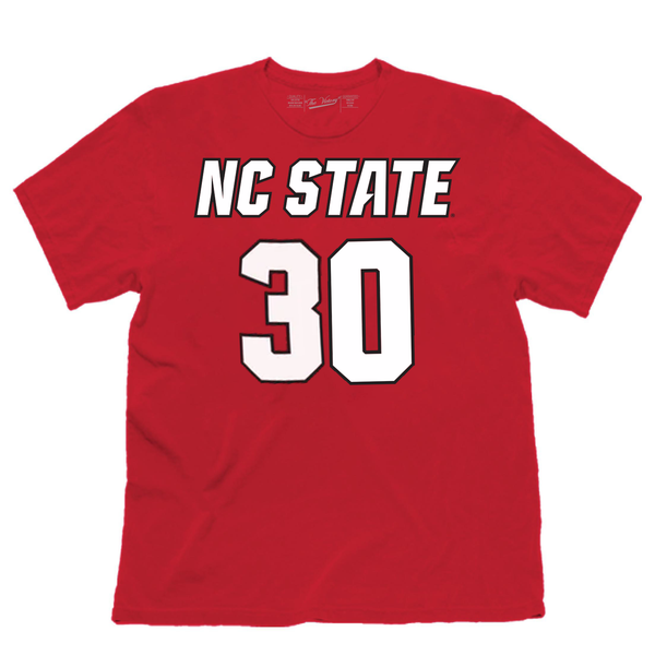 NC State Wolfpack Retro Brands Red #30 DJ Burns Jr Youth T-shirt