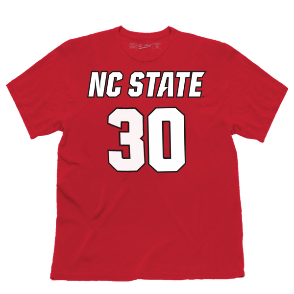 NC State Wolfpack Retro Brands Red #30 DJ Burns Jr T-shirt