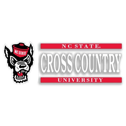 NC State Wolfpack Wolfhead Cross Country Vinyl Decal
