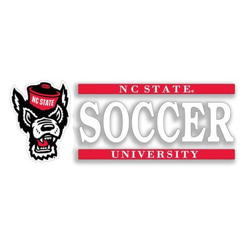 NC State Wolfpack Wolfhead Soccer Vinyl Decal