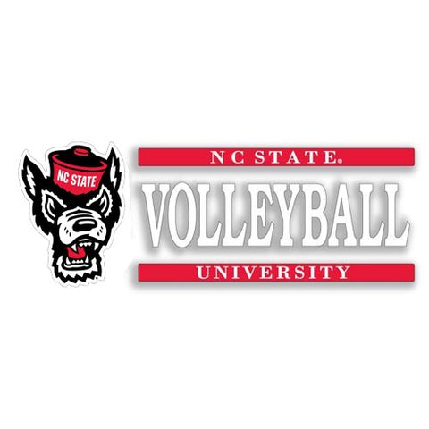 NC State Wolfpack Wolfhead Volleyball Vinyl Decal