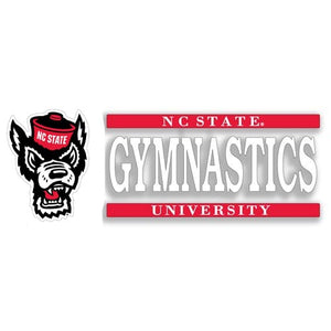 NC State Wolfpack Wolfhead Gymnastics Vinyl Decal