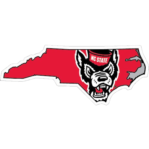 NC State Wolfpack State Outline Wolfhead Decal