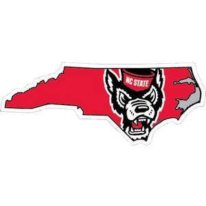 NC State Wolfpack State Outline Wolfhead Magnet