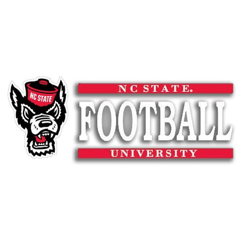 NC State Wolfpack Wolfhead Football Vinyl Decal