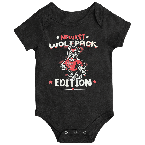 NC State Wolfpack Infant Heathered Black Newest Wolfpack Edition Heather Black Onesie