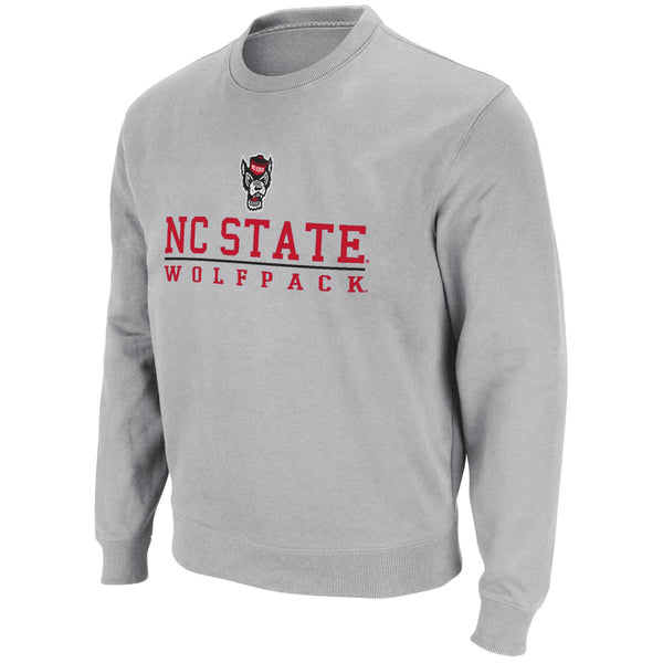 NC State Wolfpack Colosseum Heather Grey Dual Blend Crewneck Sweatshirt