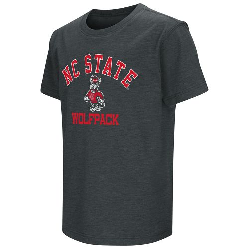 NC State Wolfpack Youth Heathered Black Strutting Wolf T-Shirt