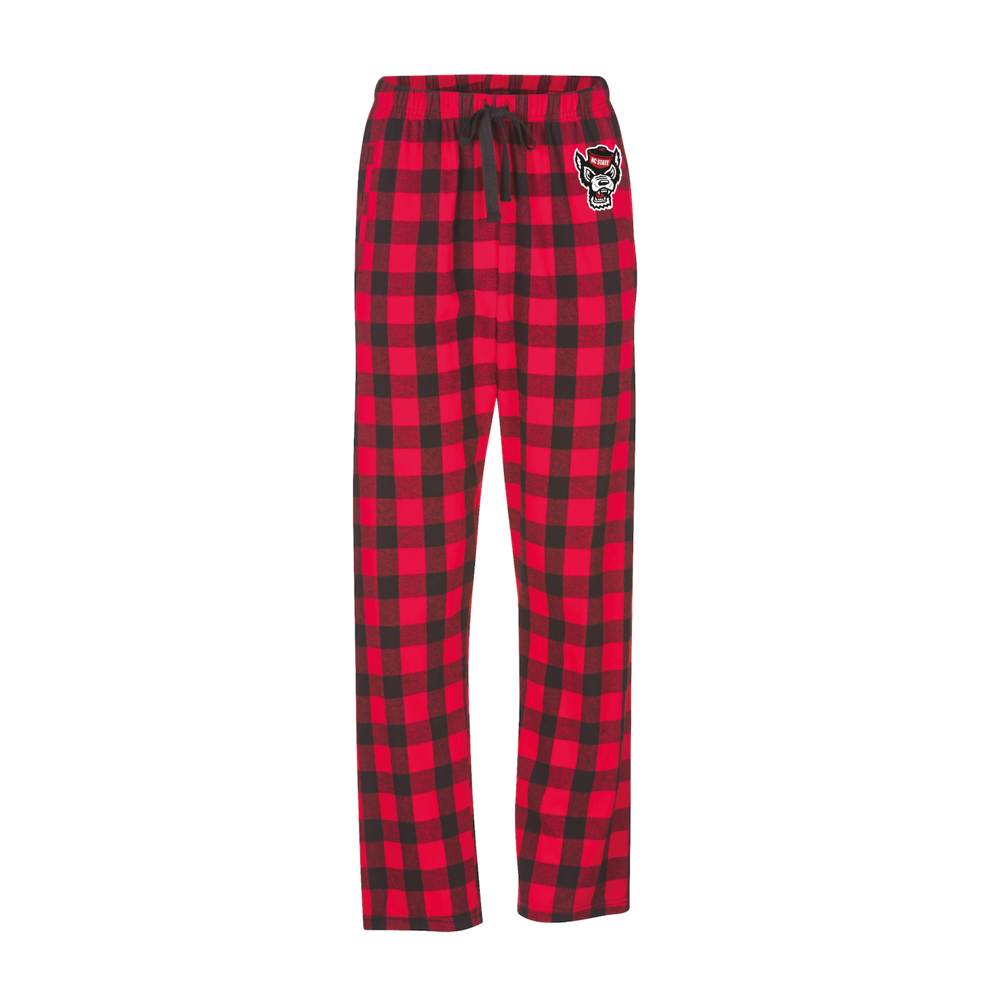 NC State Wolfpack Women's Red and Black Buffalo Check Flannel Pants