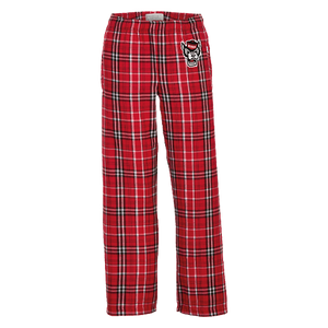 NC State Wolfpack Youth Red and White Plaid Flannel Pants