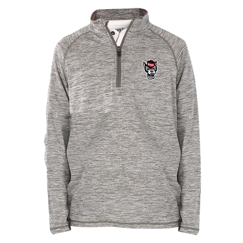 NC State Wolfpack Toddler Spacedye Grey Wolfhead 1/4 Zip Pullover