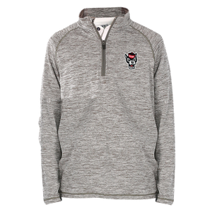NC State Wolfpack Toddler Spacedye Grey Wolfhead 1/4 Zip Pullover