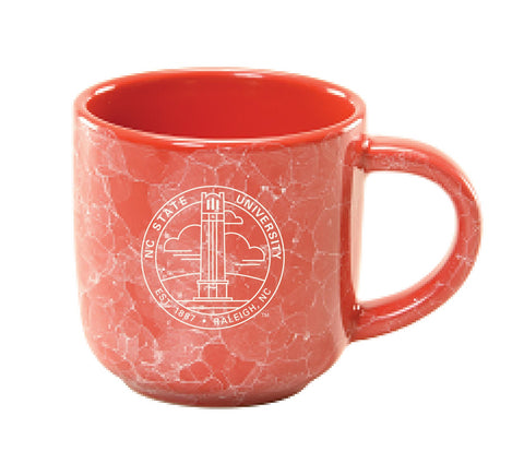 NC State Wolfpack Red 17oz Marbled Natural Mug w/ Etched Hallmark Seal