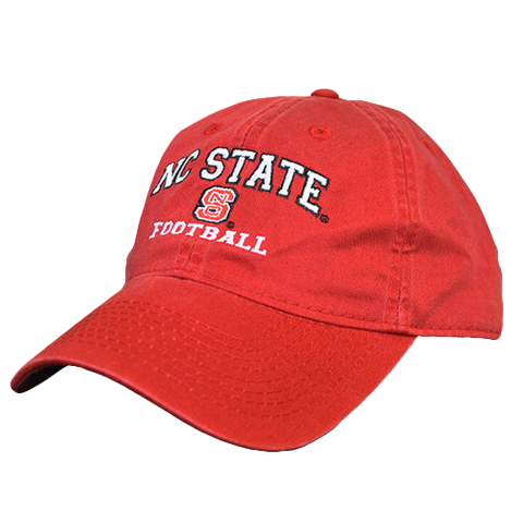 NC State Wolfpack Football Red Relaxed Fit Adjustable Hat