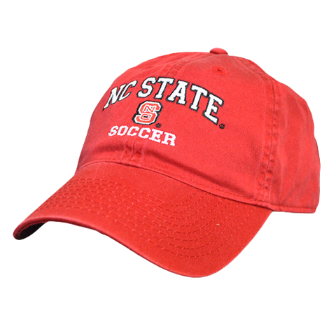 NC State Wolfpack Soccer Red Relaxed Fit Adjustable Hat