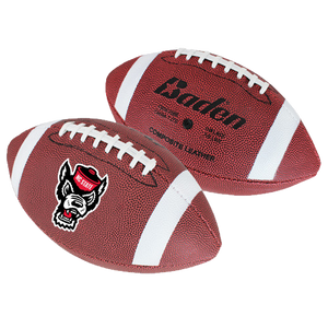 NC State Wolfpack Wolfhead Junior Brown Composite Leather Football