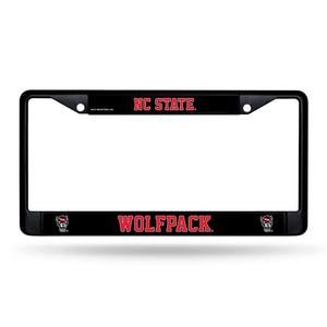 NC State Wolfpack Rico Black Chrome Wolfhead License Plate Frame