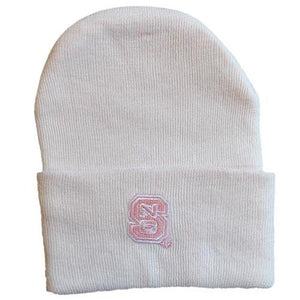 NC State Wolfpack Creative Pink Block S Newborn Knit Hat