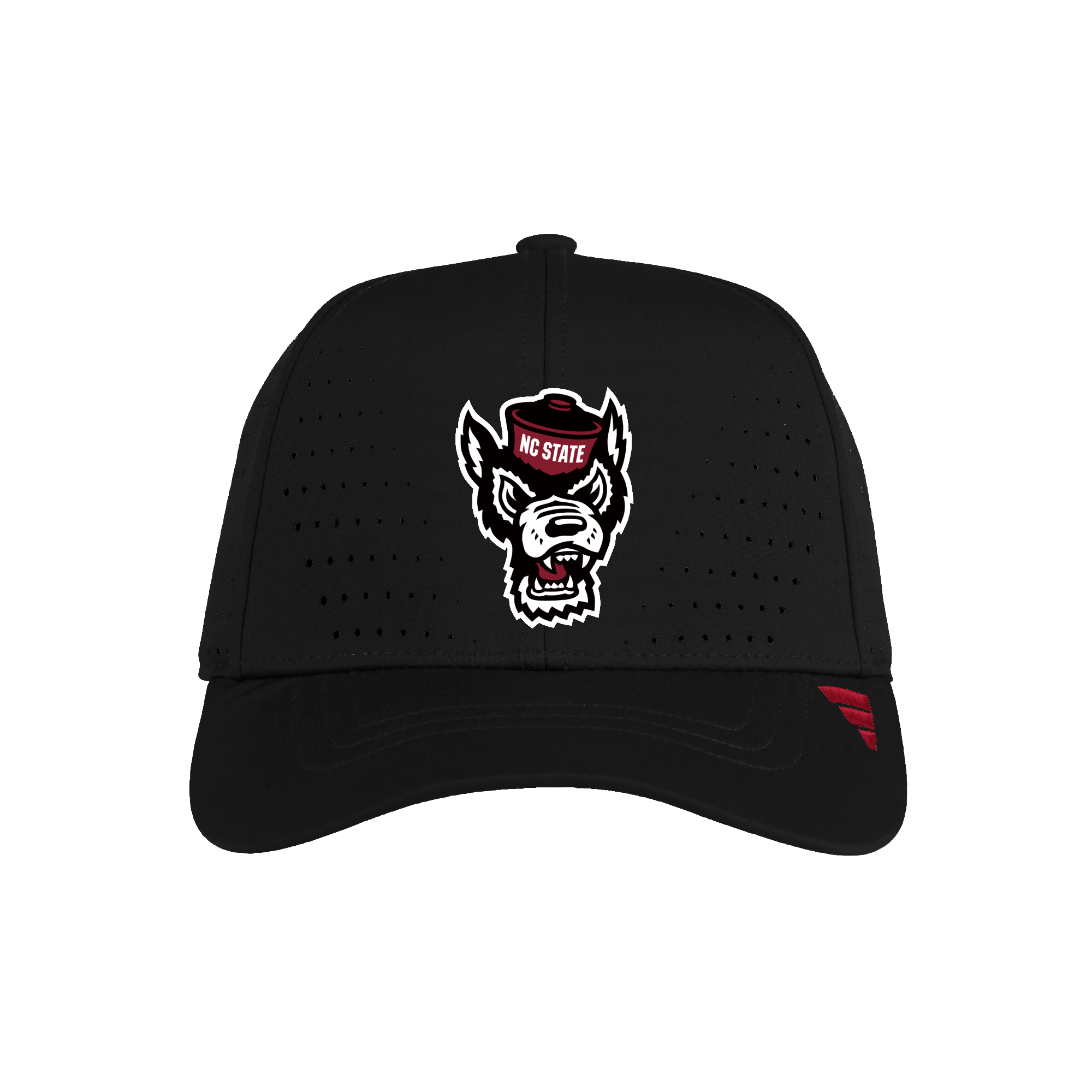 NC State Wolfpack Adidas Black Wolfhead Structured Laser Performance Adjustable Hat