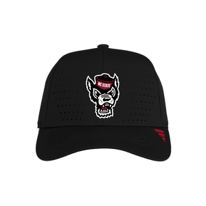 NC State Wolfpack Adidas Black Wolfhead Structured Laser Performance Adjustable Hat