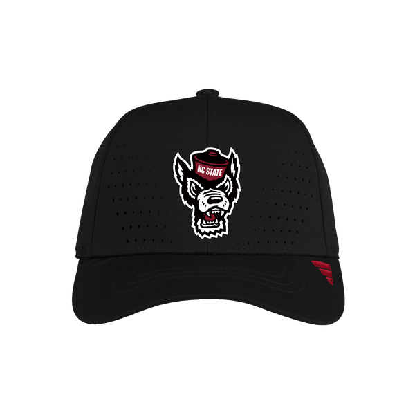 NC State Wolfpack Adidas Black Wolfhead Structured Laser Performance Adjustable Hat