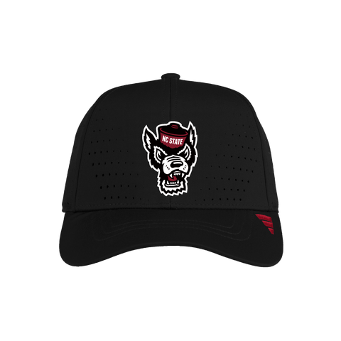 NC State Wolfpack Adidas Black Wolfhead Structured Laser Performance Adjustable Hat
