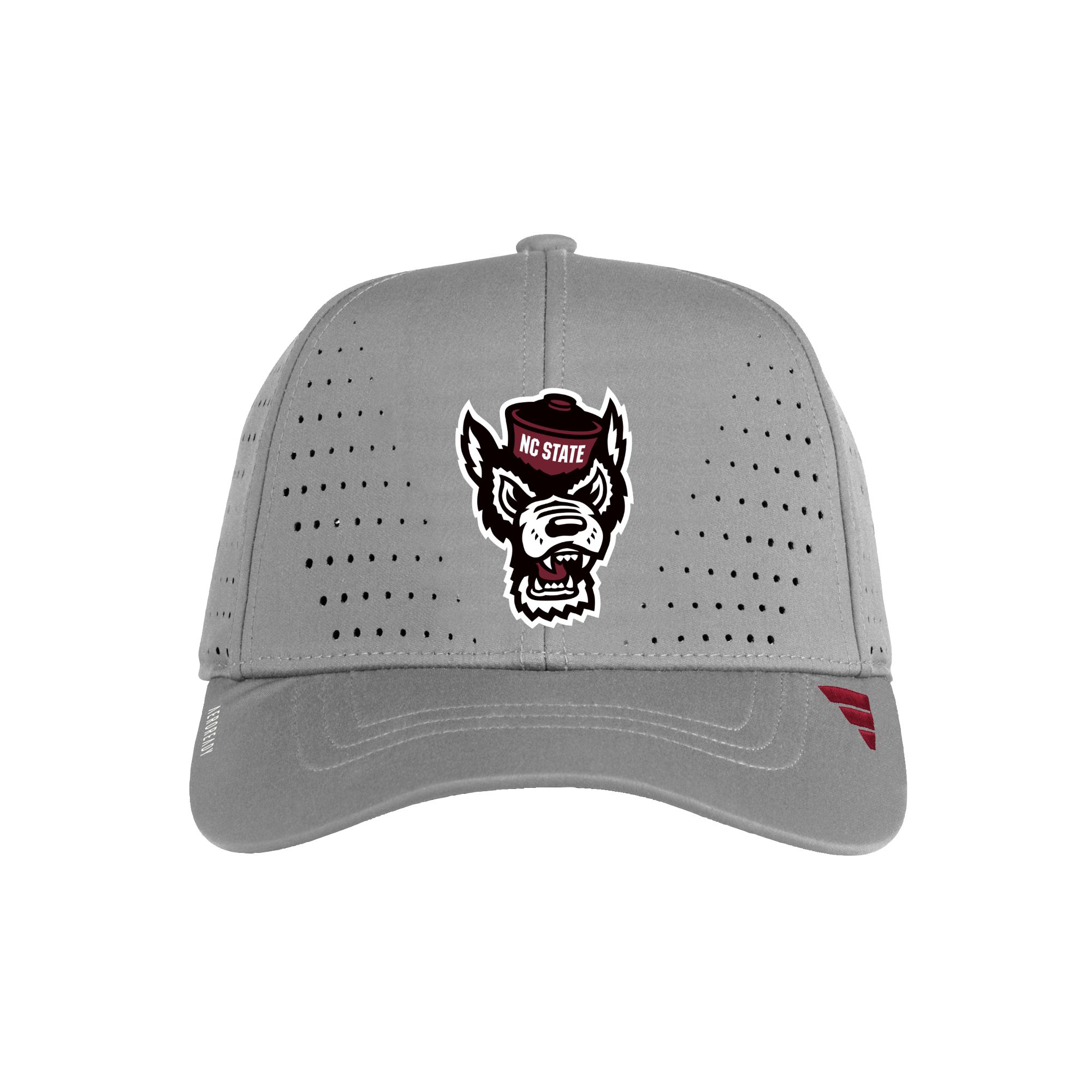NC State Wolfpack Adidas Grey Wolfhead Structured Laser Performance Adjustable Hat