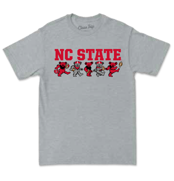 NC State Wolfpack x Grateful Dead Grey Football Bears T-Shirt
