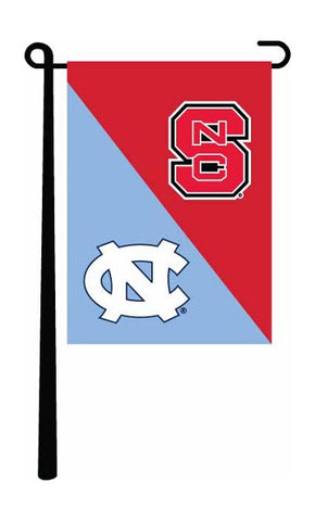 NC State Wolfpack 13"x18" NC State/UNC House Divided Garden Flag
