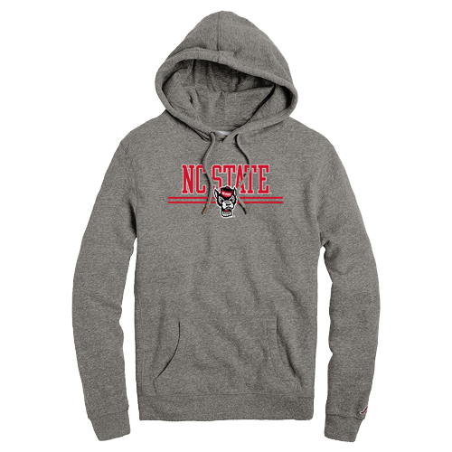 NC State Wolfpack Heather Grey Wolfhead Hooded Sweatshirt