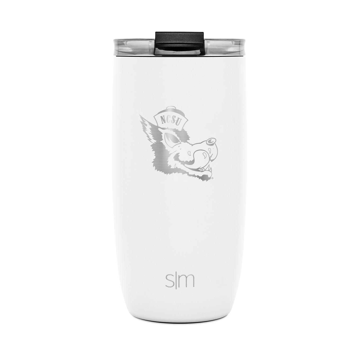 NC State Simple Modern Slobbering Wolf 16 oz White Tumbler