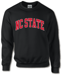 NC State Wolfpack TRT Black Arched Heat Sealed NC State Crewneck Sweatshirt