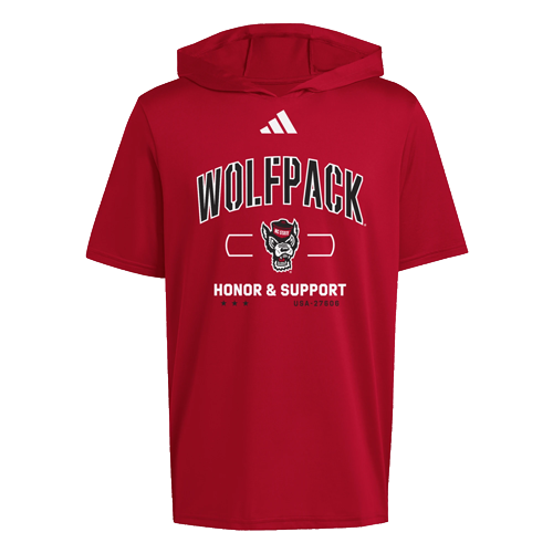 NC State Wolfpack adidas Red Honor and Support Short Sleeve Hoodie