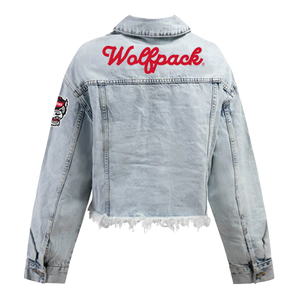 NC State Wolfpack Hype and Vice Cropped Washed Denim Jean Jacket